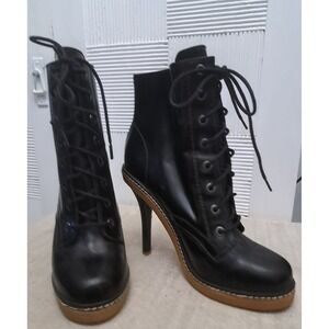 L.A.M.B. Gwen Stefani Boots Size 9 Black Leather  High Heels